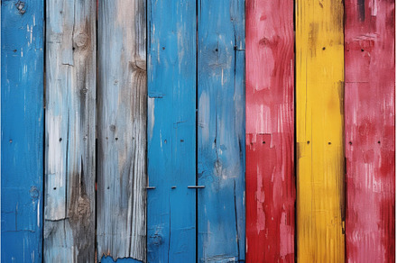 brightly painted wooden fence close