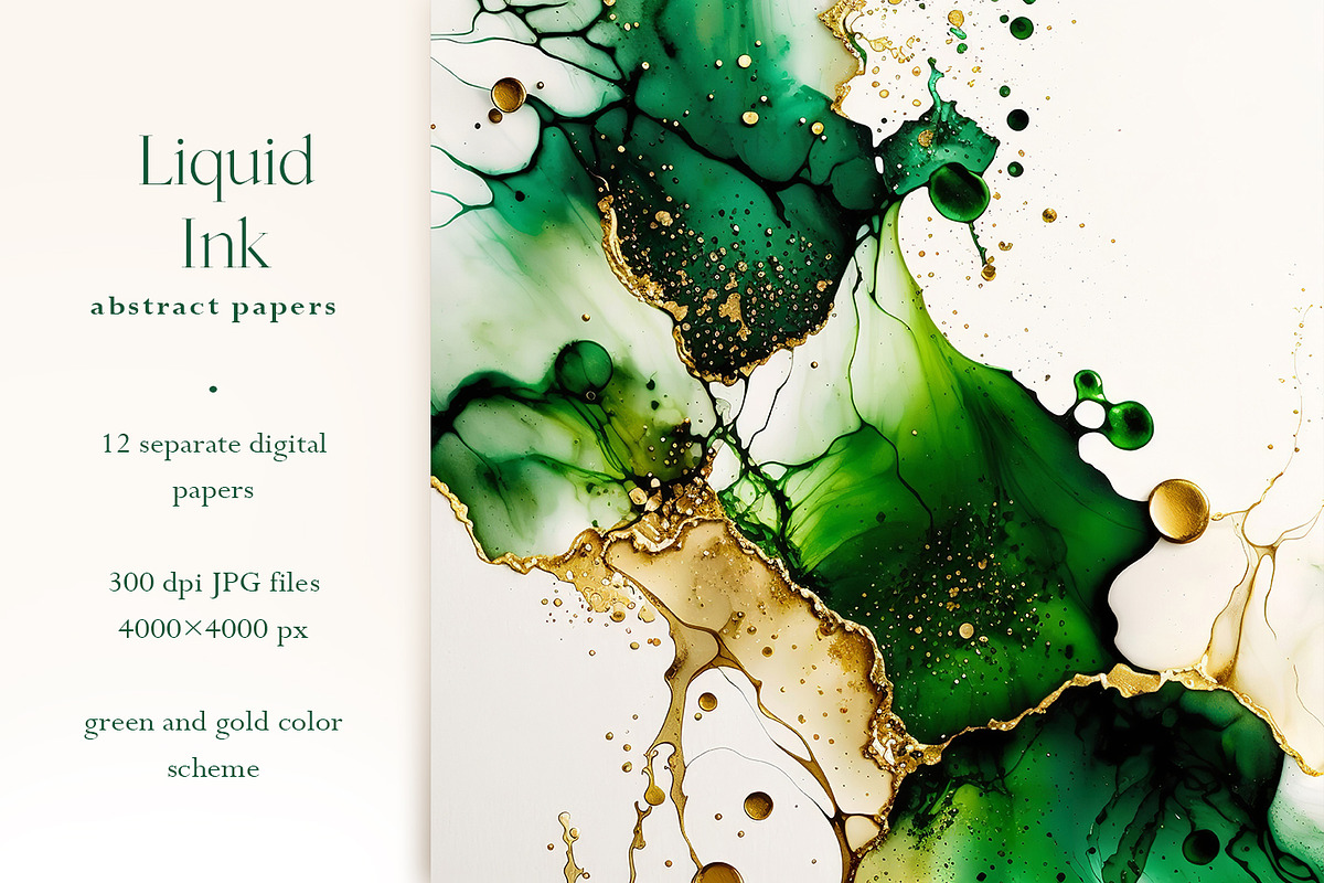 Green Alcohol Ink Backgrounds, a Background Graphic by PixelJungle (Photo 2 of 4)