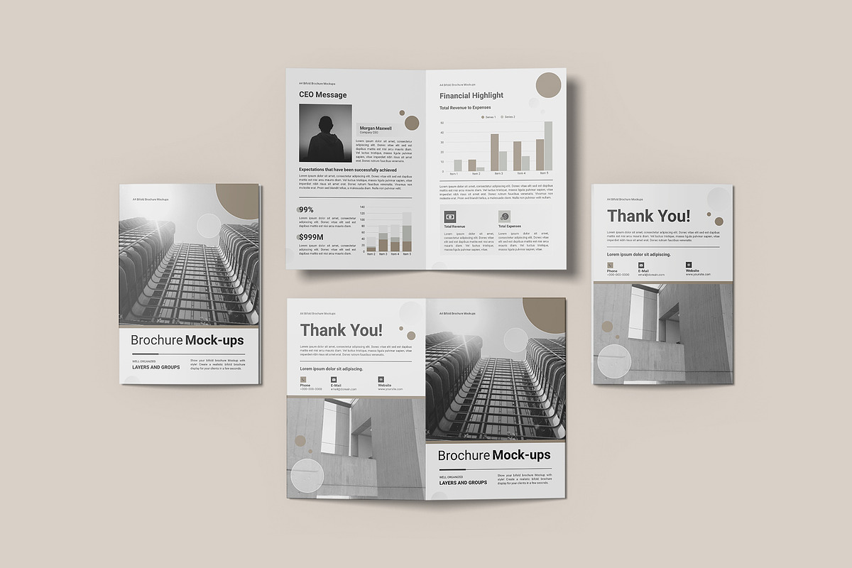 A4 Bifold Brochure Mockups, a Brochure Template by Graphic Aesthetic (Photo 19 of 21)