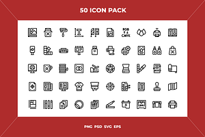 Printing icons, an Outline Icon by Wencory