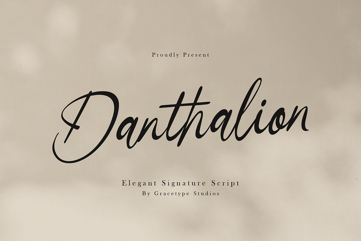 Danthalion Elegant Signature Script, a Script Font by gracetype_studio (Photo 1 of 12)