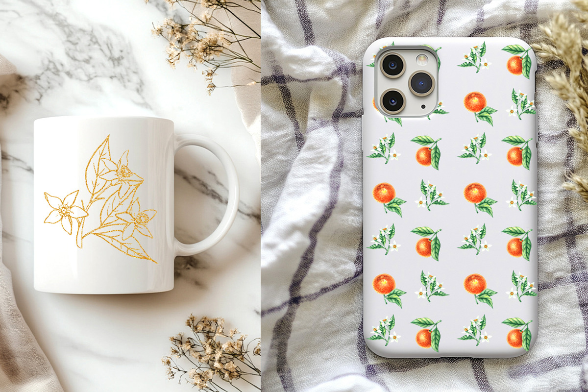 Tangerines Watercolor collection, a Decorative Illustration by SashaKondr (Photo 3 of 14)