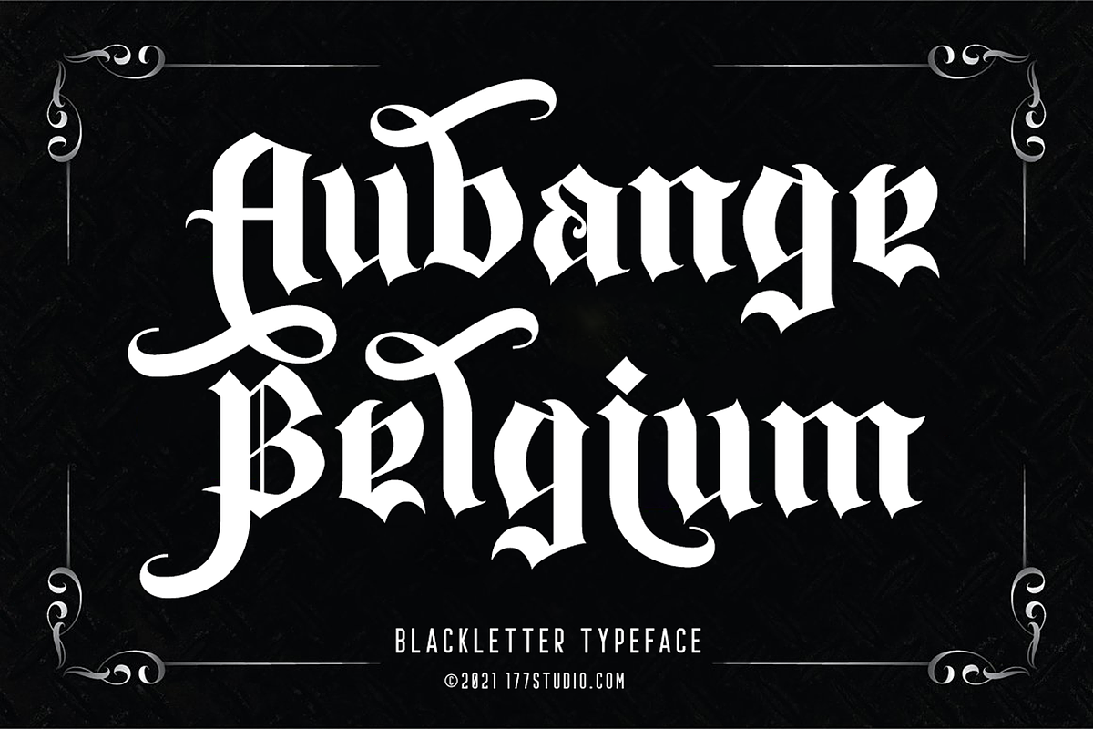 Aubange Belgium Font, a Blackletter Font by 177Studio (Photo 1 of 6)