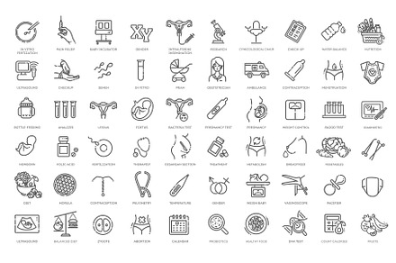 Gynecology, gynecological problem, an Outline Icon by Tettygreen