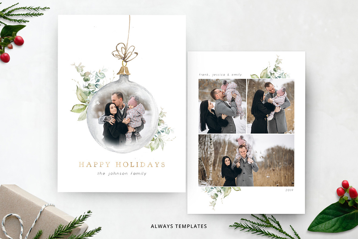 Christmas Card Template CC075, a Card Template by Always Templates (Photo 1 of 2)