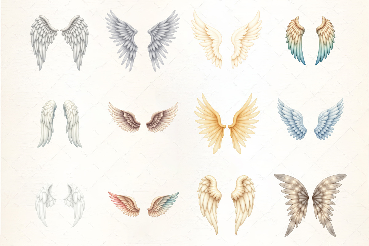 Holiday Angel Wings Clipar, an Illustration by CrexoraLab (Photo 2 of 5)