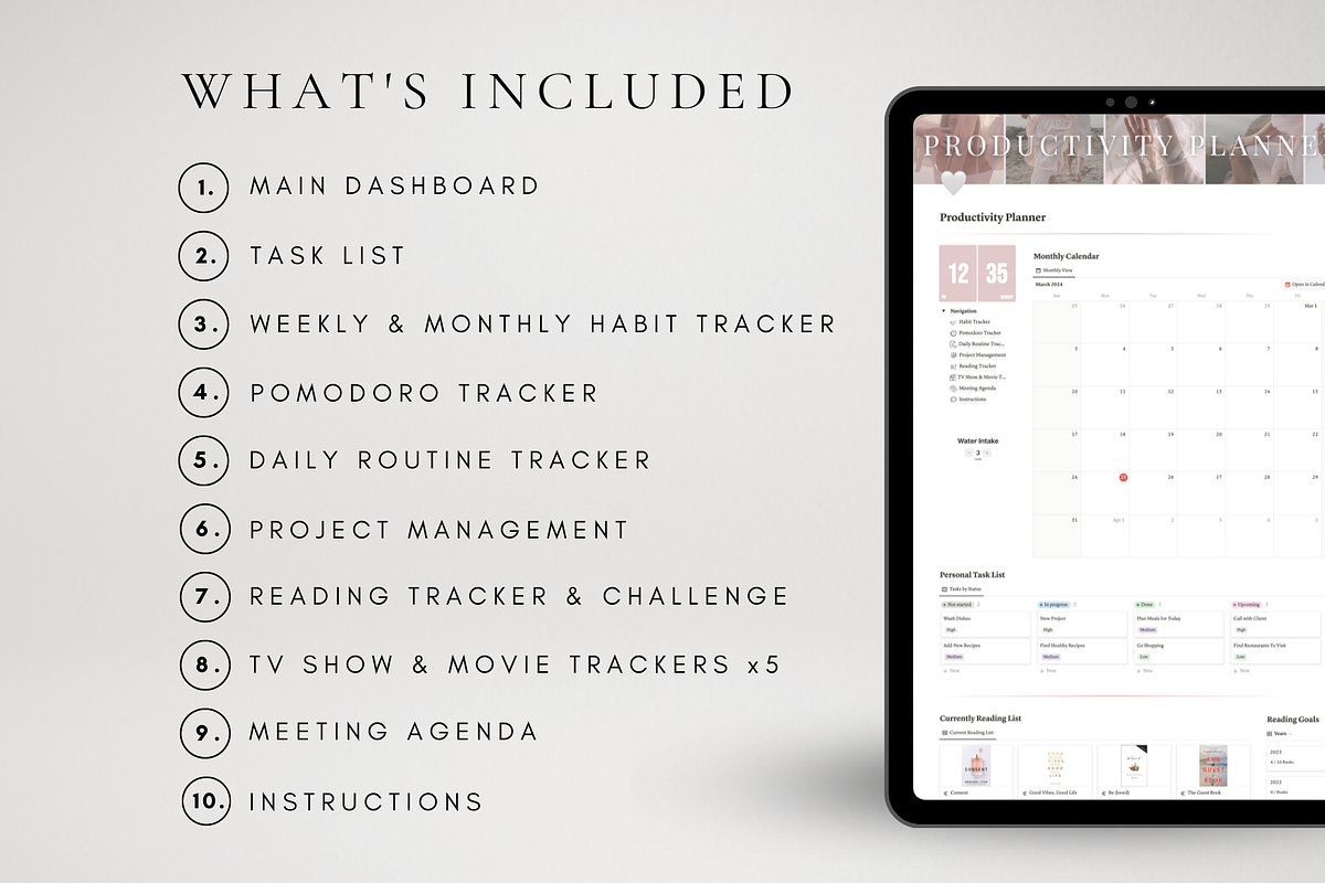 Productivity Template for Notion, a Templates & Theme by BRANDcontent (Photo 2 of 8)