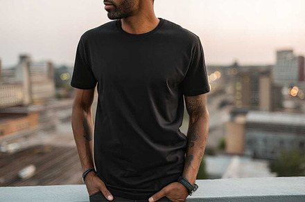 Plain Black T-shirt Mockup