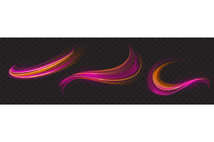 Pink and yellow light speed waves, an Illustration by art PVP - market