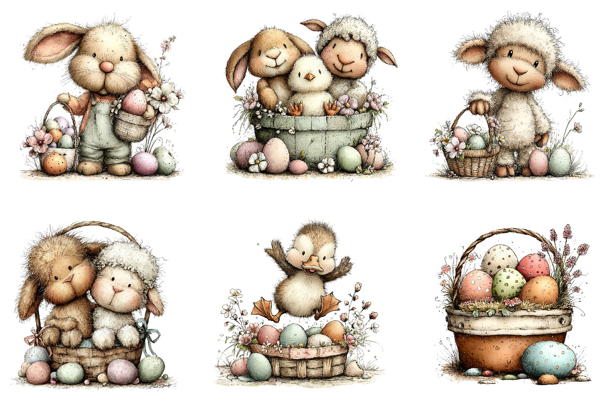 Easter Basket Clipart Bundle, an Illustration by Dream Creation (Photo 4 of 8)