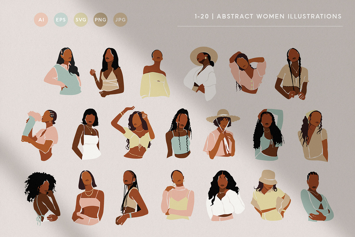 Abstract Women Bundle, a Person Illustration by TiriCo (Photo 4 of 5)
