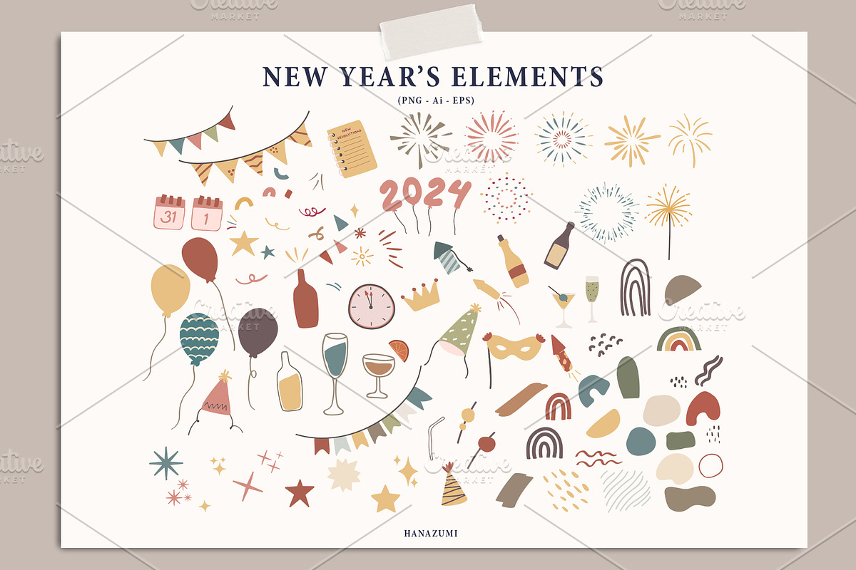 New Year's Eve Party Abstract, a Decorative Illustration by Hanazumi (Photo 2 of 12)