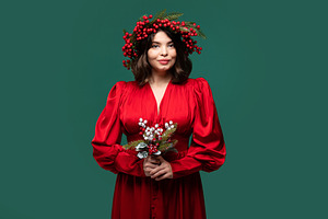 Woman wearing red gown, a Person Photo by Elena Vagengeim