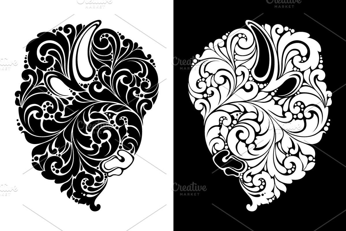 Ornate Calligraphic Bison, an Animal Illustration by Color and Decor (Photo 3 of 3)