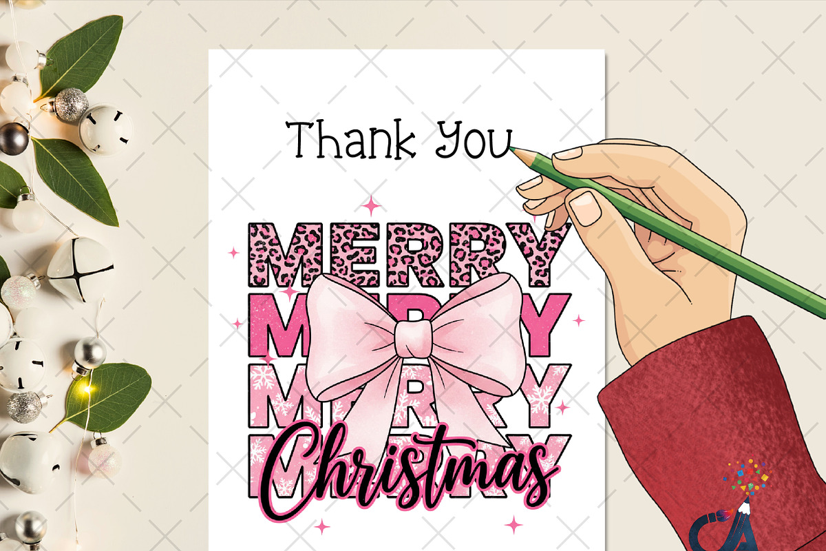 Merry Christmas Bow Sublimation Png, an Illustration by Creative Art (Photo 2 of 6)