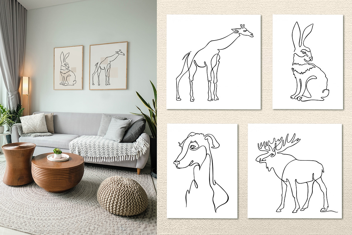 Animals One Line Design, an Object Graphic by Live line (Photo 4 of 5)