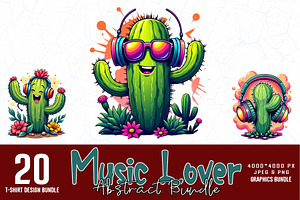 20 Groovy Musical T-shirt Bundle, an Illustration by Sofia's Fashion