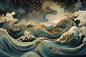 To use for decorative backgrounds of a watercolor illustration of a sea in an i, a Texture Illustration by José Manuel Gelpi
