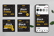 Black Friday Social Media Post Set, a Social Media Template by ContestDesign (Thumbnail 1 of 3)