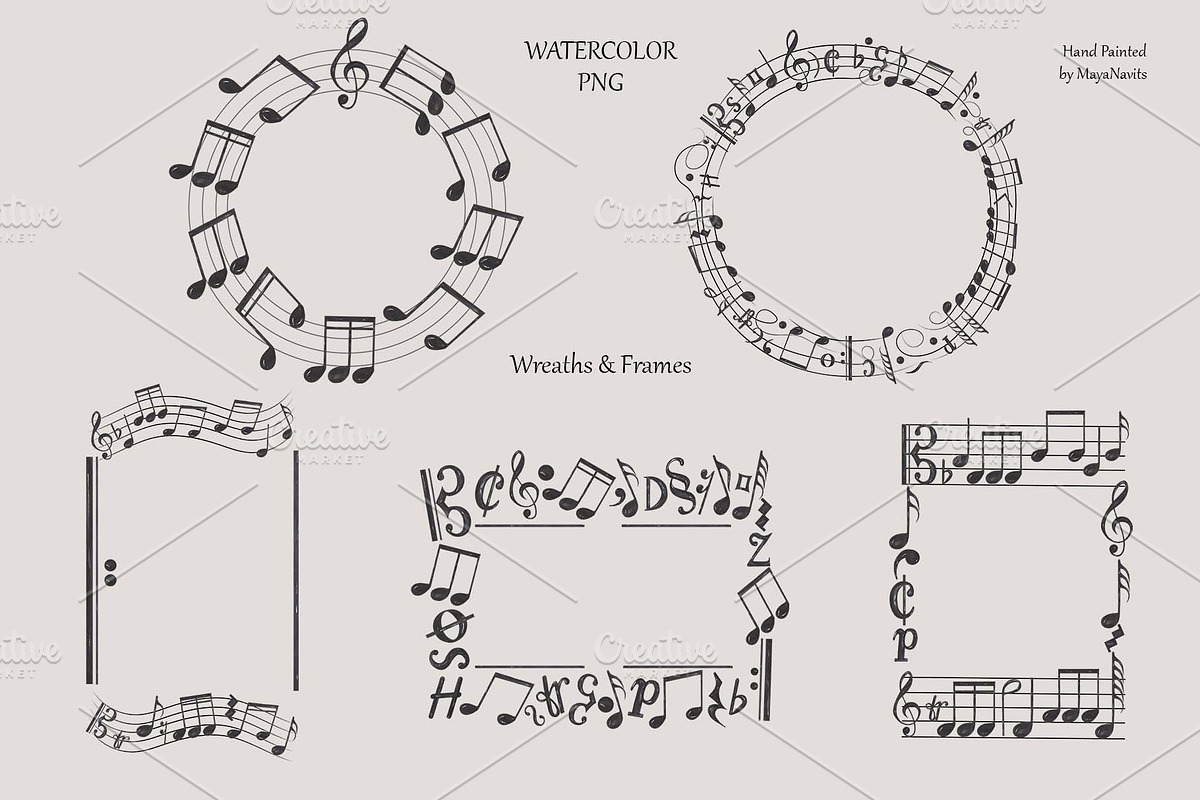 Watercolor Music Signs & Symbols, an Education Illustration by MayaNavits (Photo 7 of 9)