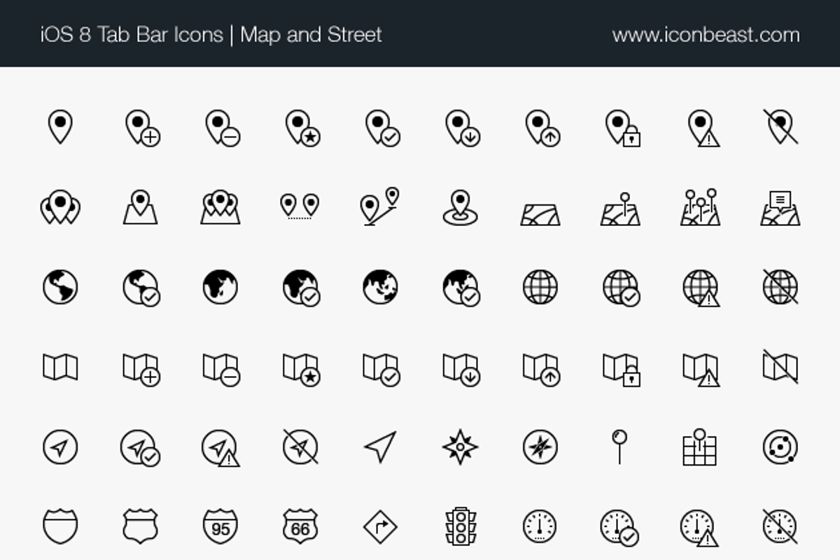 3000+ iOS 8 Tab Bar Icons, an Outline Icon by thebeast (Photo 4 of 5)