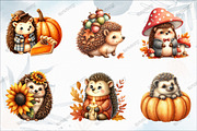 Autumn Hedgehog Clipart, an Illustration by designcity5 (Thumbnail 2 of 5)