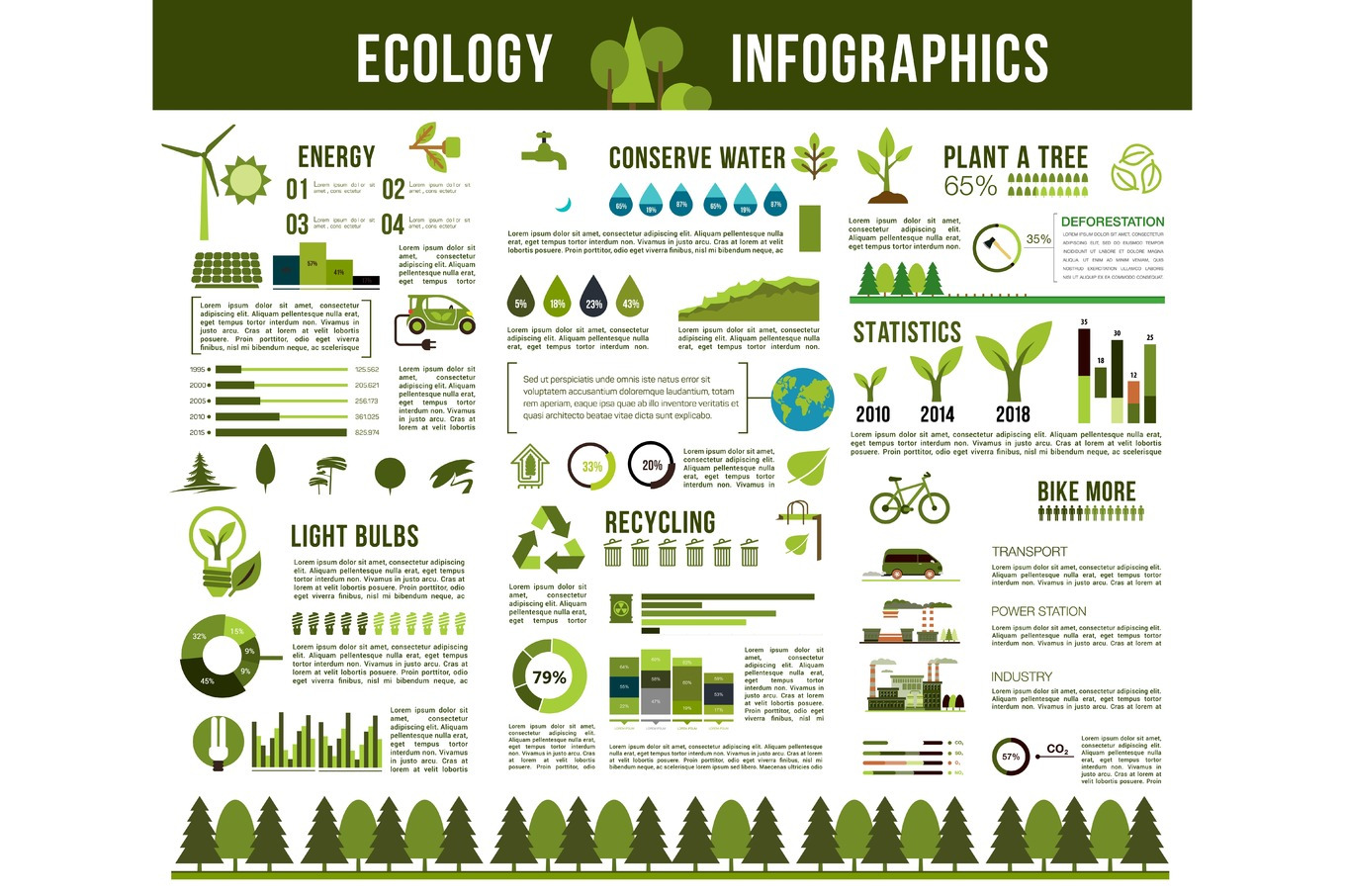 Ecology conservation vector infographics template, an Illustration by ...