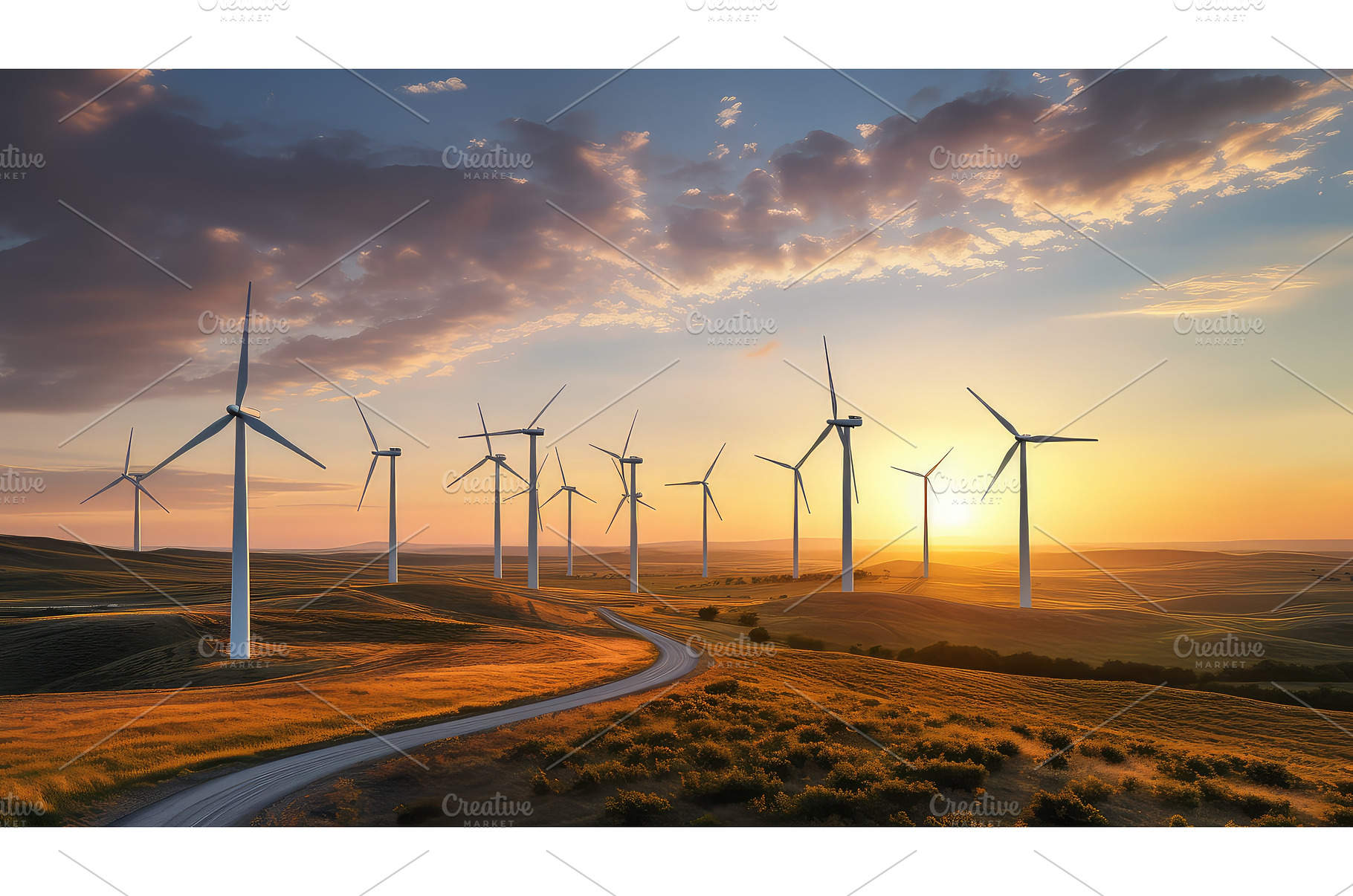 energy sun wind farm ai generated, a Technology Photo by pikepicture