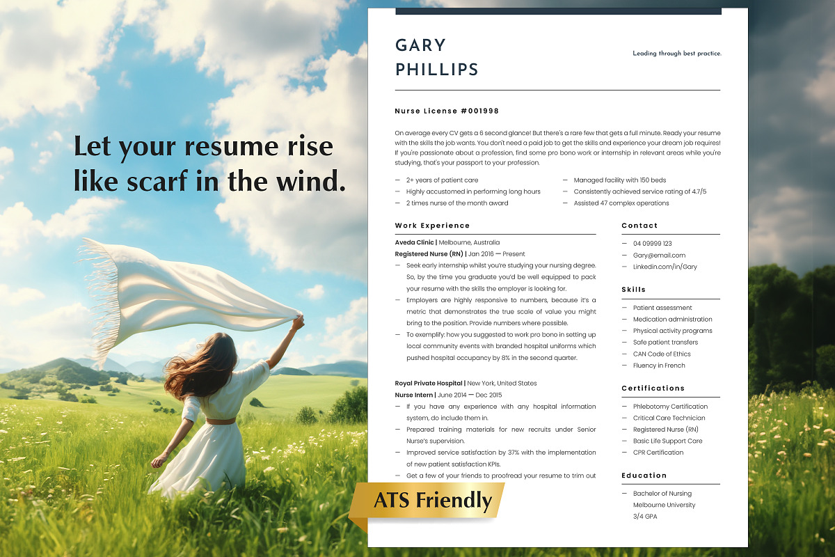 Nurse Resume Template & Cover Letter, a Resume Template by Career Canvas (Photo 1 of 11)