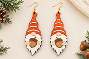 Gnome Earrings Laser Cut SVG, a Seasonal Illustration by Canvas Craft (Thumbnail 4 of 5)