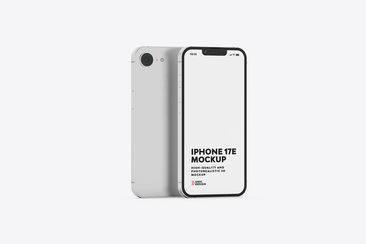 iPhone 17e Mockup, an iPhone Mockup by UnicDesign (Photo 7 of 9)