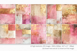 Pink And Gold Scripts Paintings