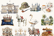 Watercolor London Vibes Clipart, an Object Illustration by BusyDaydesign (Thumbnail 4 of 9)