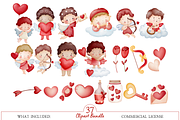 Cute Cupid Valentine Clipart Set, an Illustration by MockupWizard (Thumbnail 2 of 5)