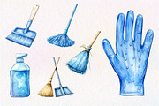 Pastel Blue Cleaning Clipart, an Illustration by Dream Creation (Thumbnail 6 of 6)