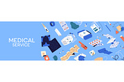 Medical tools set, pattern, banner, a Healthcare Illustration by PaperTrident (Thumbnail 5 of 5)