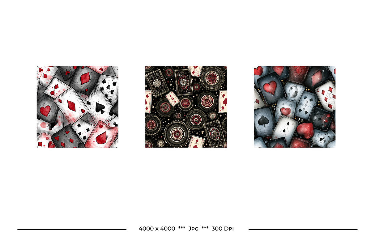Playing Card Retro Art Style Pattern, a Pattern Graphic by karenfoleyphoto (Photo 11 of 11)