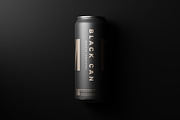 Black Soda or Beer Can Mockups, a Packaging Mockup by MockupFree.Net (Thumbnail 6 of 15)