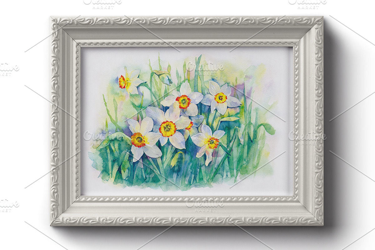 SALE! Watercolor daffodils flowers, a Decorative Illustration by MaryAmi (Photo 2 of 3)