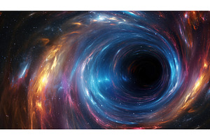 Colorful Depiction Of A Black Hole