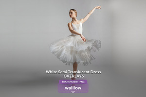 White Translucent Dress PNG Overlays