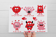 Funny Valentine Monsters, SVG, an Illustration by MyClipArtStore (Thumbnail 2 of 2)