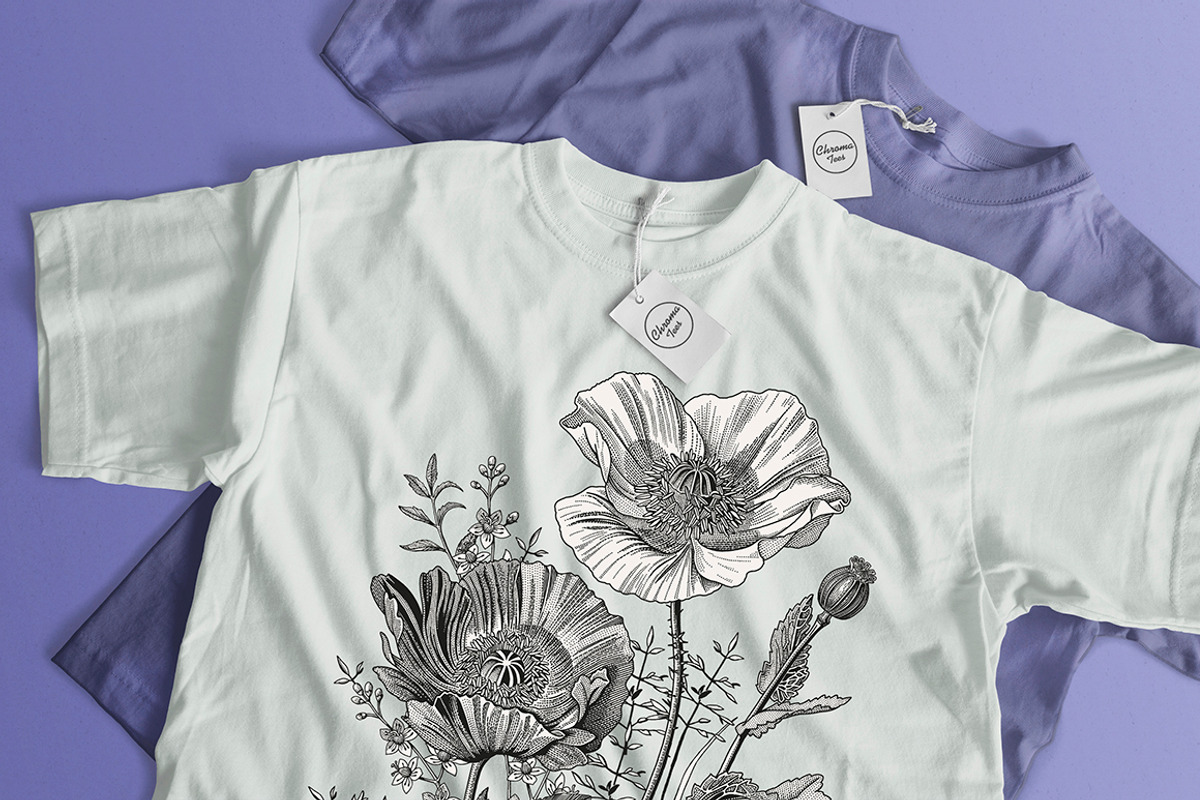 Seamless Set Flowers Poppy Poppies, a Pattern Graphic by Vintage (Photo 13 of 14)