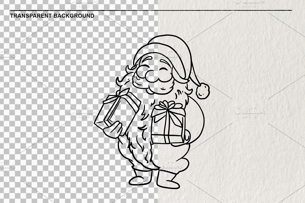 Santa Claus Christmas 15 PNG Set, a Decorative Illustration by LOKSKIH (Photo 2 of 5)