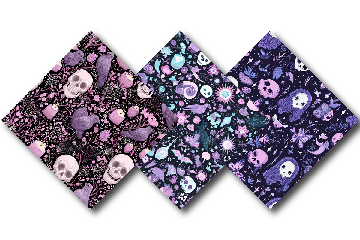 Spooky Beauty Seamless Digital Paper, a Texture Illustration by DreamPrint404 (Photo 3 of 4)