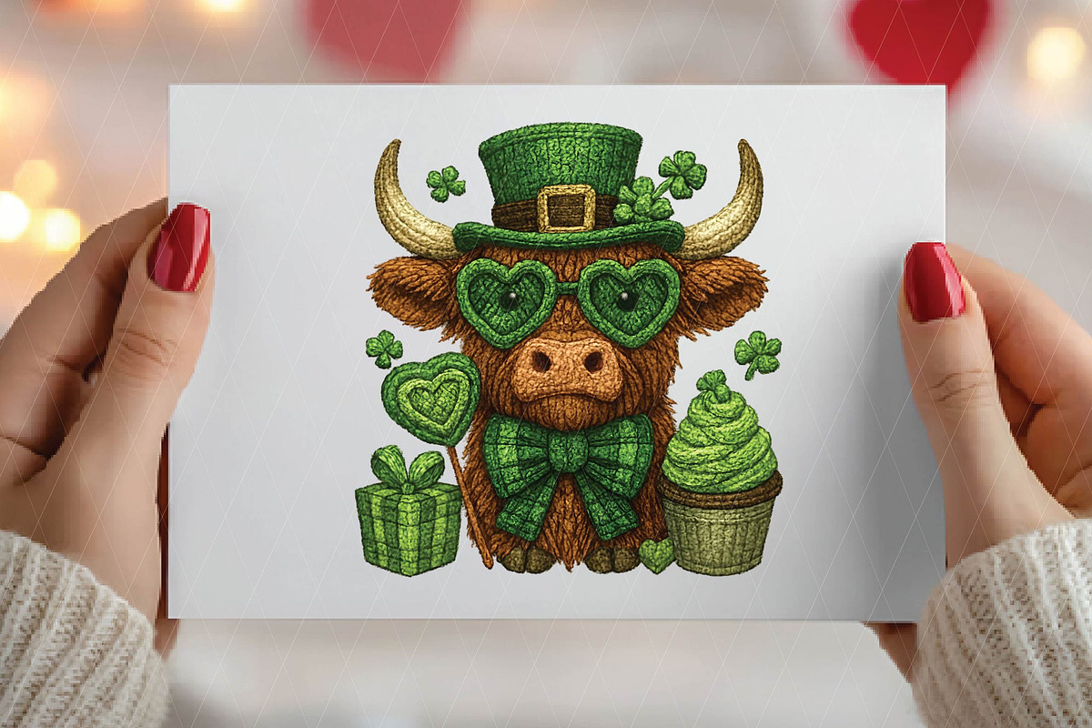 St. Patricks Day Highland Cow Png, an Illustration by DreamPrint404 (Photo 6 of 6)