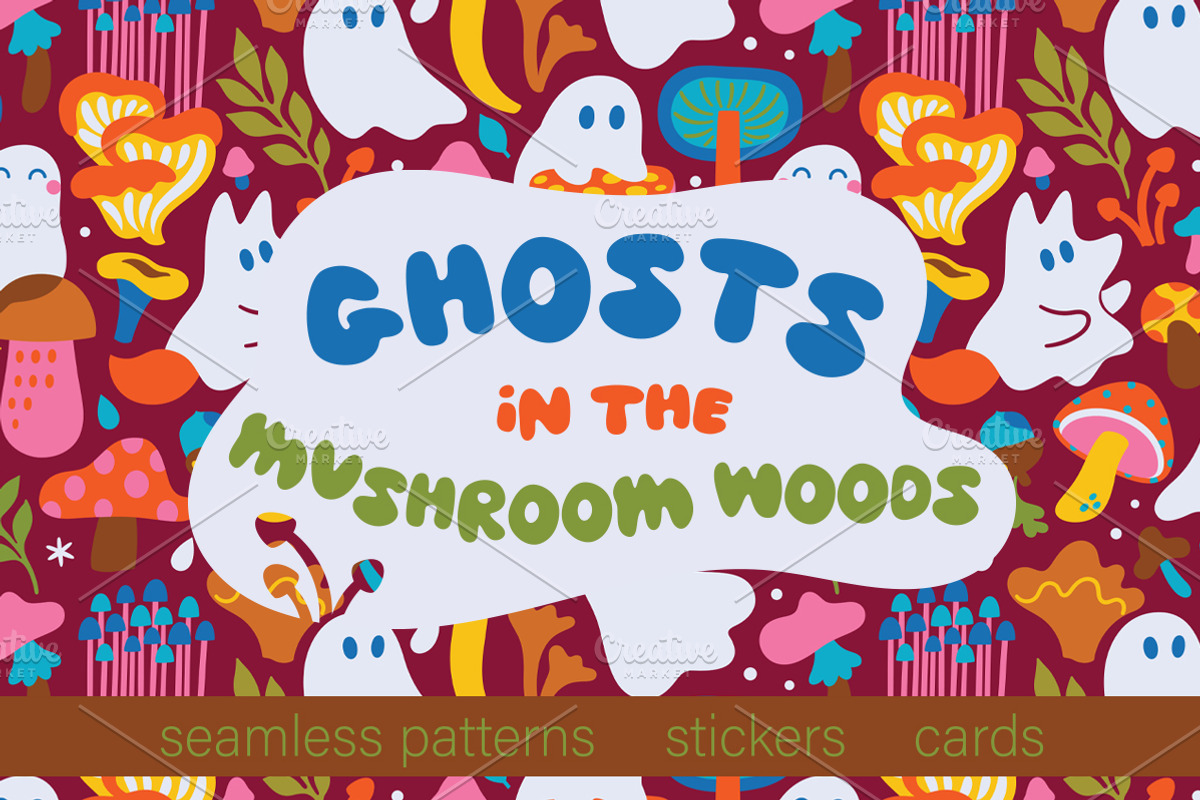 Ghosts in the Mushroom Woods, a Pattern Graphic by PenguinHouse (Photo 1 of 11)