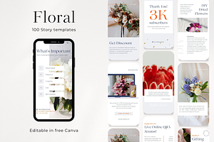 100 Floral Shop Social Media Stories, a Social Media Template by PatternLab.