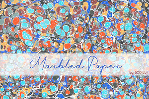 Hand Marbled Paper "Colorful Joy"