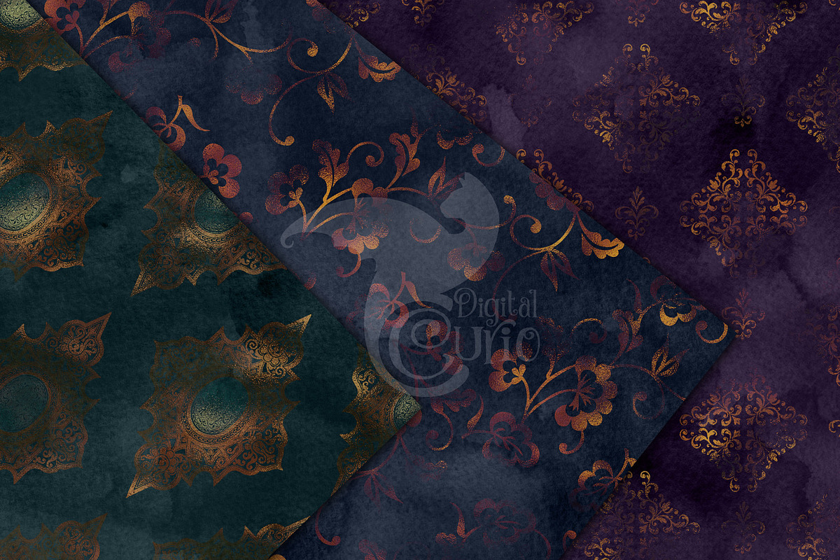 Watercolor Copper Damask Textures, a Texture Graphic by Digital Curio (Photo 4 of 7)